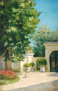 Yerres. Desde el exedro, el pórtico de la casa familiar